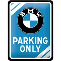 Produktbild: Nostalgic-Art Retro Blechschild, 15 x 20 cm, BMW – Parking Only Blue – Geschenk-Idee für BMW Accessoires Fans, Original Lizenzprodukt (OLP), aus Metall, Vintage Design, Blechschilder Sprüche
