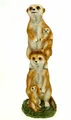 Produktbild: Erdmännchenfamilie Figur Gartenfigur 36 cm Meercat Tierfigur mit Kind Poly bunt