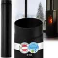 Produktbild: BERTRAMS Ofenrohr 150mm Ø 100 cm Schwarz | Stahlrohr mit 95cm Einbaulänge | Feuerrohr Stahlblech 2mm | Kaminrohr mit Senotherm UHT-Hydro | Abgasrohr | Rauchrohr | Kaminzubehör | Made in Austria