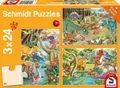 Produktbild: Spaß mit den Dinosauriern Kinderpuzzle Standard 3x24 Teile Spiel 56465 Deutsch