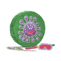 Produktbild: Lumaland Pinata Set zum Befüllen inkl. Schläger & Augenbinde | Beat The Virus ideal für Kinder-Geburtstag & Feier | Piñata inkl. 50g buntes Konfetti | Individuell befüllbar [50x50x15 cm]