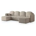 Produktbild: Masseno Wohnlandschaft, Beige, Holz, 5-Sitzer, U-Form, 285x85x143 cm, Wohnzimmer, Sofas & Couches, Wohnlandschaften, Wohnlandschaften in U-Form