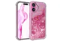 Produktbild: EAZY CASE Handyhülle Liquid Glittery Case für Apple iPhone 16 6,1 Zoll, Glitzerhülle Shiny Slimcover stoßfest Durchsichtig Bumper Case Pink