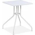 Produktbild: Relaxdays Gartentisch Kunststoff Stahl Weiß Holzoptik Quadratisch 73 cm x 62 cm x 62 cm 5,3 kg
