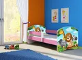 Produktbild: ACMA Jugendbett Kinderbett Junior-Bett Komplett-Set mit Matratze Lattenrost und Rausfallschutz Rosa 02 Animals 140x70