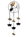 Produktbild: formano Deko Fensterhänger Girlande Ginko 60 cm Metall Mobile Fenster Dekoration Schwarzgold Ginkgo Blatt Motiv | Geschenkidee Hängedeko Wohnaccessoire