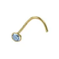 Produktbild: Nasenstecker 2,5mm synth. Aquamarin 18Kt GO*D | Gallay | EAN 4051288066680
