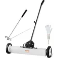 Produktbild: VEVOR 24-Zoll-Magnetkehrmaschine mit Rädern, 50 lbs Kapazität, mit ausziehbarem magnetischem Aufnahmewerkzeug, verstellbarem Griff, magnetischer