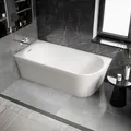 Produktbild: Halb freistehende Badewanne NORA CORNER Acryl Weiß matt 170x80x58cm Einbau li.