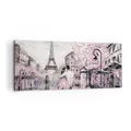 Produktbild: Wandbilder 120x50cm Leinwandbild Paris Weg Illustration eiffle Bilder Wanddeko