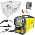 Produktbild: MAG-Fülldrahtschweißgerät ME 130 mini FLUX MMA + Zubehör + Schweißbox, WELDINGER