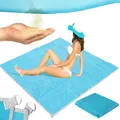 Produktbild: Retoo Picknickdecke Stranddecke 200 x 200 cm Sandabweisende wasserdichte Sandfrei Campingdecke Tragbare für Reisen Strandurlaub Camping Picknick Ausflug Ultraleicht Kompakt Waschbar Blau