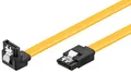 Produktbild: SATA Kabel S-ATA 600 6 Gb/s High Speed Kabel gewinkelt mit Metallclip gelb 0,5 m