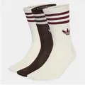 Produktbild: adidas Originals Sportsocken 3S CREW S 3P für Laufen, knöchellang, mit 3-Streifen und Trefoil Logo weiß XL