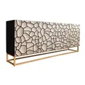 Produktbild: Casa Padrino Sideboard in 3D optik Schwarz / Weiß / Gold - Moderne Massivholz Möbel