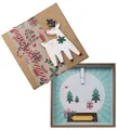 Produktbild: Geldgeschenk Weihnachten MIT NAME Natur Rentier Mistelzweig Schneekugel
