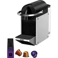 Produktbild: DELONGHI Nespresso Pixie EN127.S, stylisches, kompaktes Design, schnelle Aufheizzeit, einfache Bedienung, Kapselmaschine Silber