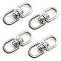 Produktbild: AISHOW 4 Stück M8 Drehwirbel Edelstahl 304 Schwenkring Doppelseitiges Drehgelenk Ösenhaken Seilwirbel für Aufhängen und Verbinden von Spreadern oder Takelagen