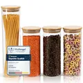 Produktbild: CLIDOR Vorratsgläser mit Deckel, Rund - 4er Set - 1x 1200ml & 3x 800ml, Erhöhte Glasstärke, Vorratsdosen mit Deckel luftdicht, Aufbewahrungsbox Küche für alle Lebensmittel, Küchen Organizer