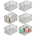 Produktbild: mDesign Allzweckkorb für das ganze Zuhause – tragbarer Aufbewahrungskorb aus Metall für Küche, Vorratskammer, Bad etc. – kompakter und universeller Drahtkorb – 6er-Set – silberfarben