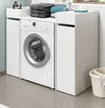 Produktbild: Waschmaschinenumbau Set weiß 3-teilig Überbauschrank und 2 x Anstellregal Flexy