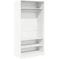 Produktbild: vidaXL Kleiderschrank, Weiß, Holz, Strukturbuche, 4 Fächer, Rechteckig, 100x200x50 cm, Schlafzimmer, Kleiderschränke