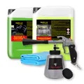 Produktbild: ABACUS® Tornador Set, Tornador Black Z-020RS Reinigungspistole + Polsterreiniger & Textilreiniger 5L + Kunststoffreiniger & Lederreiniger 5L + Mikrofasertücher, Reinigungspistolen Set (7426.2)