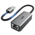 Produktbild: uni USB Ethernet Adapter 3.0 1000Mbps LAN Adapter, USB RJ45 Adapter aus Aluminium und Nylon, treiberfreier Netzwerkadapter für MacBook, Mi Box, Surface, PC, Laptop mit macOS, Win 11/10/ 8.1/8, Linux
