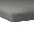 Produktbild: TRAUMSCHLAF weiches, elastisches Flausch Biber Boxspring Topper Spannbettlaken mit Rundumgummi, Größen 90x190 cm - 100x200 cm, Schiefer