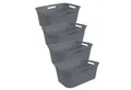 Produktbild: ROTHO Wäschekorb ROTHO Wäschekorb Brisen 4er-Set Wäschekorb 40l (Wäschekorbset, 4er-Set), Luftzirkulation innerhalb der Wäschebox