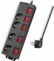 Produktbild: LogiLink Steckdosenleiste 4-fach mit 5 Schaltern schwarz