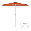 Produktbild: Balkon Sonnenschirm halbrund terracotta 2,7m Polyester 160g/m² Höhe 2,35m Kurbel