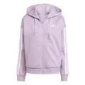 Produktbild: adidas Damen Essentials 3-Stripes Full-Zip Fleece Hoodie, Powder Plum/White, XS