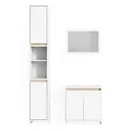 Produktbild: Vicco Badmöbel-Set Emma, Weiß/Sonoma, 58 cm, besteht aus Waschbeckenunterschrank, Spiegelschrank und Hochschrank