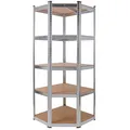 Produktbild: Arebos Eckregal Schwerlastregal Steckregal 875kg | Einfache Montage durch Stecksystem | 180 x 70 x 70 cm | 5 Böden aus MDF | bis zu 175 kg pro Regalboden | Verzinkt