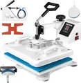 Produktbild: VEVOR Transferpresse 29x38cm Hitzepresse 5 in 1, Heat Press, Heißpresse mit genauen digitalen Zeitschaltuhr & Temperaturregelung 360 Grad, weiße Heißpressmaschine für Schuhe T-Shirts Becher