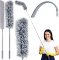 Produktbild: Ruhhy Staubwedel Teleskop Staubwedel Ausziehbar Mikrofaser Flach und Rund bis 250cm, Teleskopisch & zwei Endstücke & rutschfeste Griff