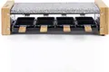 Produktbild: H.Koenig, WOD8, Raclette-Grill für 8 Personen im Holzdesign, Granit-Stein-Platte