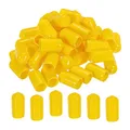 Produktbild: sourcing map 100 Stück Gummi Endkappen 10 mm PVC Vinyl Kunststoff Schutzkappen Abdeckung für Schrauben Bolzen Gewinde Metallstäbe Elektrokabeln Drahtseile Bowdenzug Rund Rohr Zaunpfosten, Gelb