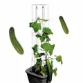 Produktbild: bellissa – Gurken-Rankhilfe aus Stahl einzeln 120cm verzinkt – Gurkenturm Rankgitter für Tomaten, Gurken etc. – Stabile Pflanzenstütze für Garten, Hochbeet & Töpfe – Wetterfest & wiederverwendbar