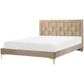 Produktbild: Beliani Doppelbett, Taupe, Textil, 140x200 cm, Schlafzimmer, Betten