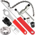 Produktbild: Retoo Fahrrad Kettenpeitsche Ritzelabnehmer Cassette Lockring Tool Schraubkranz Abzieher Kit Kassetten Entfernungs Werkzeug Universal für Fach Kassette und Schraubkranz