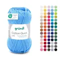 Produktbild: Gründl Wolle Cotton Quick uni - dünne Wolle zum Häkeln - Strickgarn - Häkelgarn - Glänzend und hautfreundlich - 100% Baumwolle - 1 Knäuel 50 g / 125 m - Nadelstärke 3-4 - Hellblau