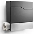 Produktbild: Briefkasten Anthrazit mit Zeitungsfach - Wandbriefkasten - inkl. Montagematerial