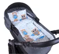 Produktbild: BabyLux Babybettbezug BABYLUX 2tlg.Set BEZUG Kinderwagen Bettbezug Bettwäsche Wiege 60x78 cm, 53. Eule Blau