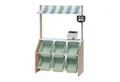 Produktbild: TEAMSON™ KIDS    Kaufladen Marktstand aus Holz Rollenspielset mit Fächern & Markise