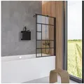 Produktbild: Schulte Badewannenfaltwand Duschwand für Badewanne, Dekor Atelier 1, Glas, (1 tlg), 80x140 cm, pendelbar, 5 mm Sicherheitsglas schwarz 80 cm x 140 cm