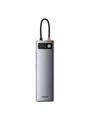 Produktbild: Baseus Hub 11in1 Metal Gleam Series USB-C to 3x USB 3.0 + 2x HDMI + USB-C PD + Ethernet RJ45 + microSD/SD + VGA + AUX USB-Hubs - USB 3.0 - 11 - Grau