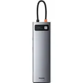 Produktbild: Baseus 11W1 Multifunktionaler Hub Usbc-3Xusb/Usbc Pd 100W/Aux/Vga/2Xhdmi/Rj45 - Grau