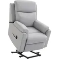Produktbild: Homcom - Elektrischer Aufstehsessel Sessel Mit Aufstehhilfe Für Senior Relaxsessel Tv Sessel Mit Schlaffunktion Und Aufstehhilfe Fernsehsessel Liegefunktion Leinen-touch Hellgrau 83 X 89 X 102 Cm